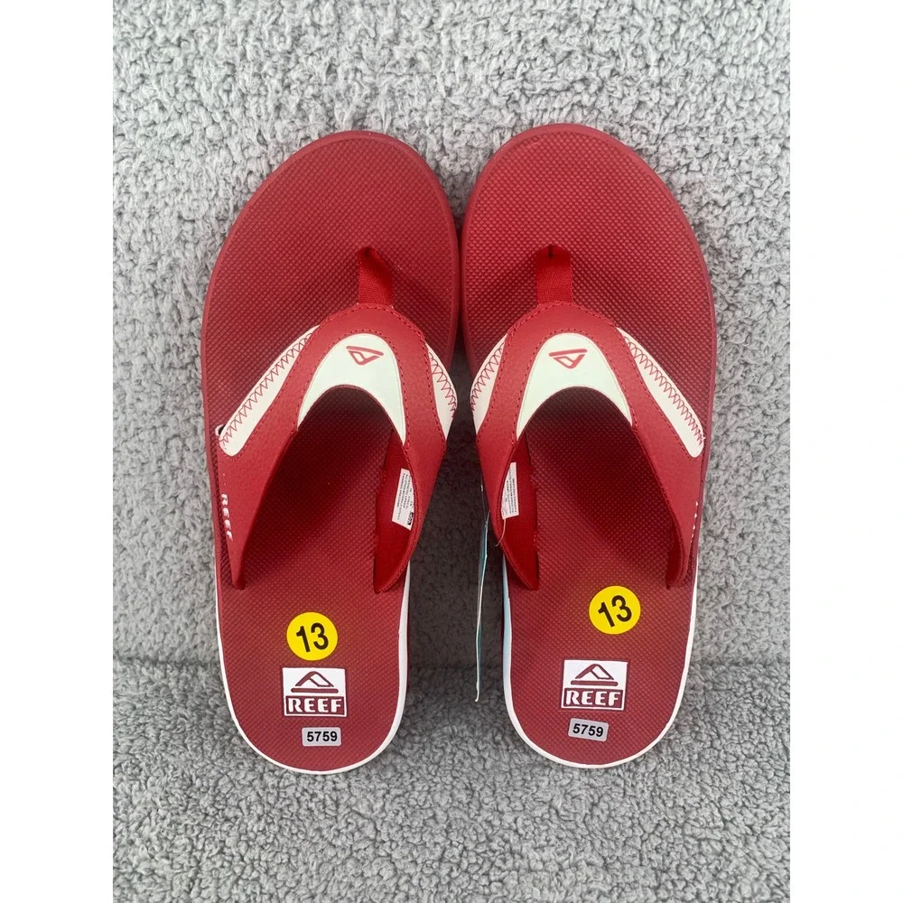 Reef Fanning Pregame Crimson White Flip Flops CJ6402 Men's Sz 13 NWT